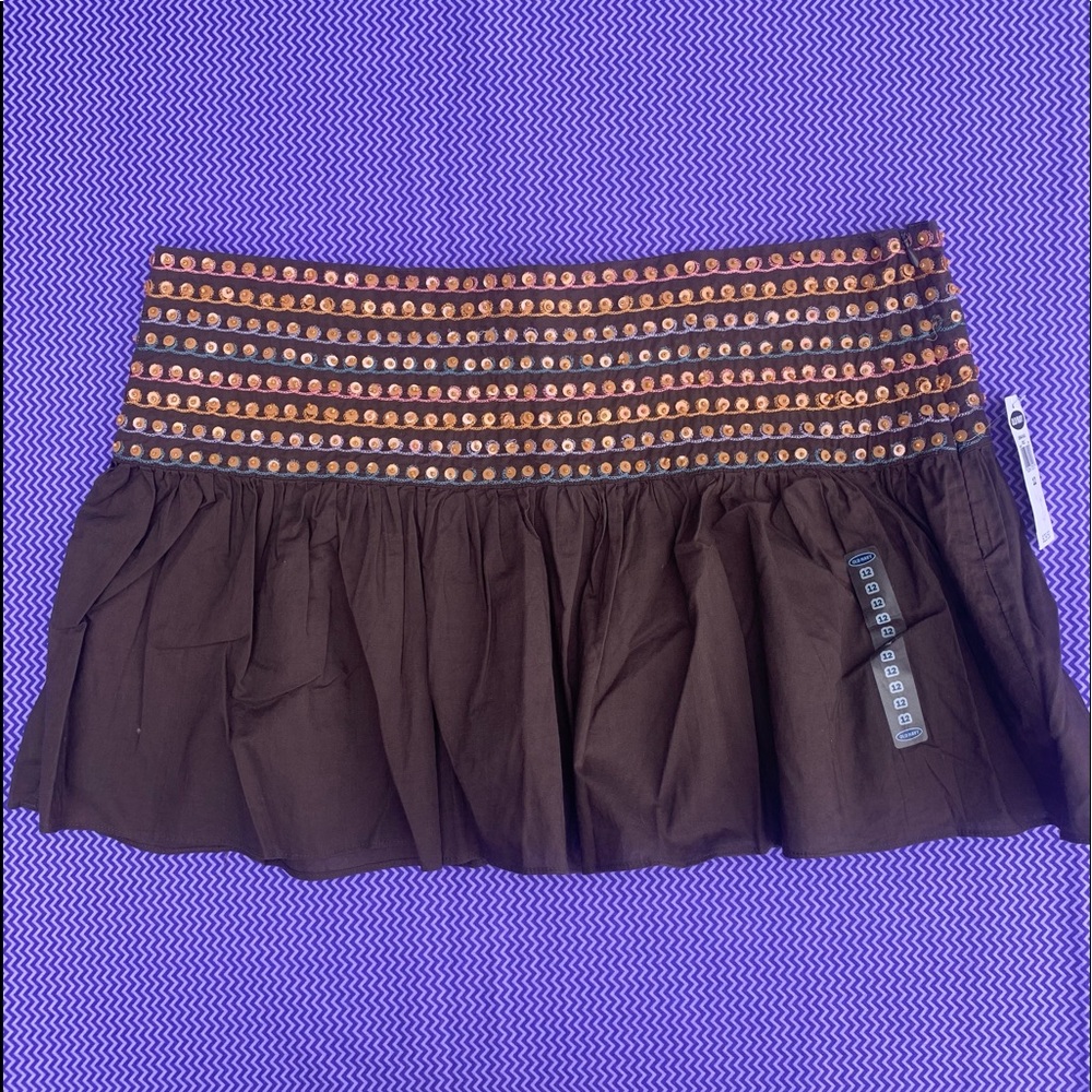 Short Sequin Waist Brown Old Navy Skirt